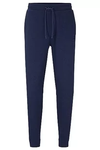 BOSS Męskie spodnie dresowe Sestart z bawełny frotte z naszywką z logo, Navy418., S - Spodenki męskie - miniaturka - grafika 1