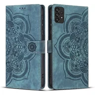 Etui i futerały do telefonów - (Nowość) Etui na telefon z wytłoczonej mandali w stylu retro z matowej skóry Niebieski For Samsung Galaxy A53 5G - miniaturka - grafika 1