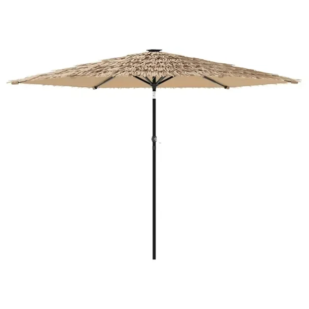 Parasol ogrodowy LED 288x288x225 cm brązowy