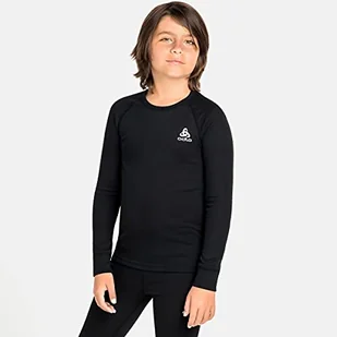 ODLO Unisex dziecięca koszulka Bl Top Crew Neck L/S Active Warm Eco Kids T-Shirt czarny czarny 140 159229-15000 - Koszulki i topy damskie - miniaturka - grafika 1