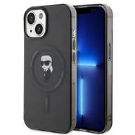 Etui i futerały do telefonów - Karl Lagerfeld Etui Hardcase IML Ikonik Magsafe do iPhone 15 6.1 cala Czarny KLHMP15SHFCKNOK - miniaturka - grafika 1