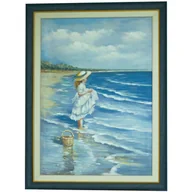 Obrazy i zdjęcia na płótnie - Obraz Dziewczynka nad morzem 50 x 70 cm - miniaturka - grafika 1