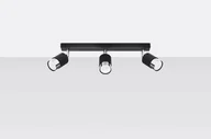 Lampy sufitowe - Sollux Lighting Plafon NERO 3 czarny/chrom - miniaturka - grafika 1