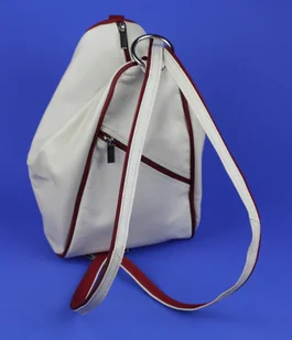 Plecak Skórzany ELKOR (PL) Jowita De Luxe Skóra Naturalna Licowa BIAŁY Z BORDOWĄ LAMÓWKĄ - Torebki damskie - miniaturka - grafika 7