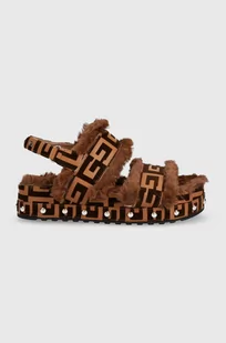 Guess sandały Vasya kolor brązowy - Sandały damskie - miniaturka - grafika 1