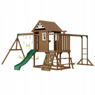 PLAC ZABAW Domek dla dzieci huśtawka 10 w 1 drewniany - Place zabaw - miniaturka - grafika 1