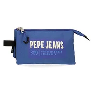 Piórniki - Pepe Jeans Darren Triple Case Blue 22x12x5 cm poliester, niebieski, potrójne etui, NIEBIESKI, Potrójne etui - miniaturka - grafika 1