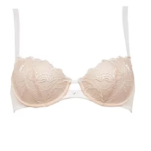 Maison Lejaby - Szwajcarski biustonosz z haftem Flora damski, Kość słoniowa, M - Biustonosze - miniaturka - grafika 1