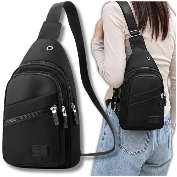 Plecak damska wodoodporna czarna saszetka torba lekka nerka na ramię