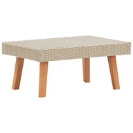 Stoły ogrodowe - vidaXL Stolik kawowy do ogrodu, rattan PE, beżowy - miniaturka - grafika 1