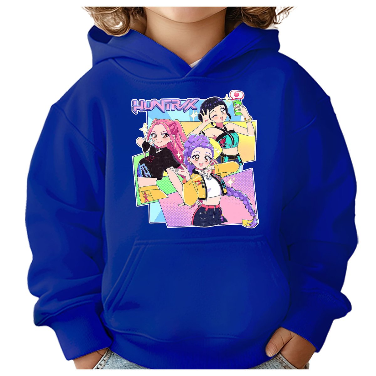 BLUZA DZIECIĘCA K-POPOWE ŁOWCZYNIE DEMONÓW HUNTRIX 110-116 Z KAPTUREM