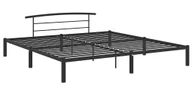 Łóżka - Czarne metalowe łóżko małżeńskie 200x200 cm G0-A72 - miniaturka - grafika 1