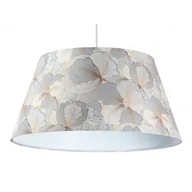 Lampy sufitowe - Srebrna lampa wisząca welurowa w kwiaty - 26X 60cm S411 A0-D12 - miniaturka - grafika 1