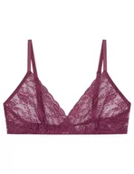 Biustonosze - Women'secret Natural Trójkątny Biustonosz Koronkowy Granat, Różowy, 95B - miniaturka - grafika 1