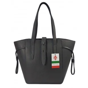 Pakowna włoska torebka skórzana na ramię mieści A4 ,Vera Pelle , Szara BKL25G - Torebki damskie Pakowna włoska torebka skórzana na ramię mieści A4 ,Vera Pelle , Szara BKL25G - Torebki damskie - miniaturka - grafika 1