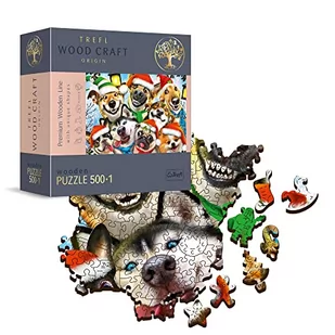 Puzzle TREFL Wood Craft Świąteczne pieski 20173 (500 elementów) - Puzzle - miniaturka - grafika 1