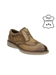 Bullboxer Skórzane trzewiki w kolorze szarobrązowym - Półbuty męskie - miniaturka - grafika 1