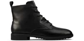 Botki damskie - Clarks Griffin Lace Botki czarne skórzane 37 - miniaturka - grafika 1