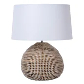 Lampy stojące - Naturalna lampa stołowa Maduka 10550/81/43 Lucide len czarna beżowa biała - miniaturka - grafika 1