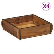Pokrowce na ubrania - vidaXL Tace 4 szt 31x29x10 cm Z drewna odzyskanego - miniaturka - grafika 1