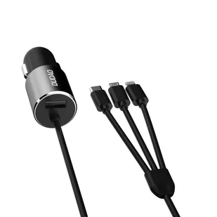 Dudao 3w1 ładowarka samochodowa USB 3,4 A wbudowany kabel Lightning / USB Typ C / micro USB czarny (R5ProN black) - Kable USB - miniaturka - grafika 9