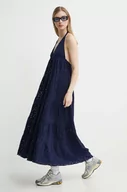 Sukienki - Desigual sukienka TORONTO kolor granatowy maxi rozkloszowana 24SWVK46 - miniaturka - grafika 1