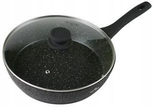 PATELNIA MARMUROWA 26cm Z Pokrywką INDUKCJA Gaz GŁĘBOKA 7716 - Patelnie - miniaturka - grafika 1