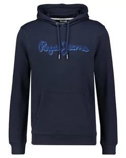 Pepe Jeans Męska bluza z kapturem Ryan, Niebieski (Dulwich), L - Bluzy męskie - miniaturka - grafika 1