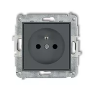 Gniazdka elektryczne - Karlik Gniazdo pojedyncze z uziemieniem grafit 28MGP-1zp - miniaturka - grafika 1