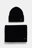 Czapki damskie - Calvin Klein czapka i szalik wełniany kolor czarny K60K612621 - miniaturka - grafika 1