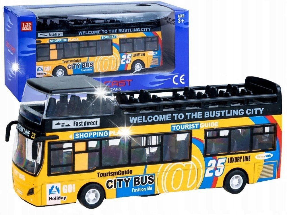 Metalowy AUTOBUS piętrus otwierane drzwi ZA2094 ZO