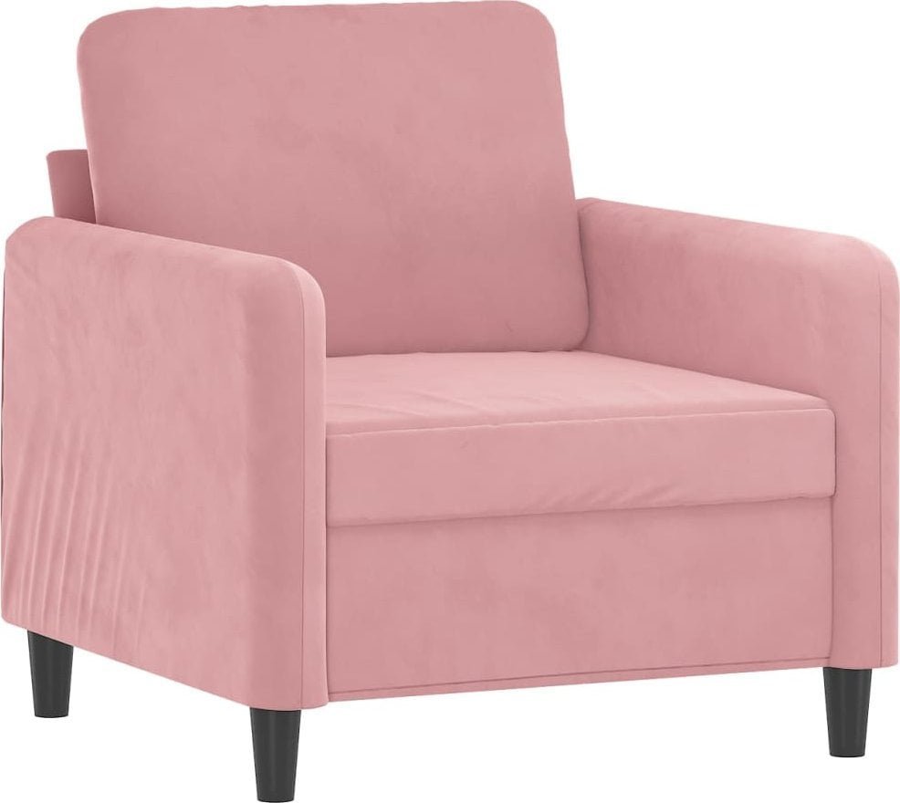 vidaXL vidaXL Fotel, różowy, 60 cm, obity aksamitem