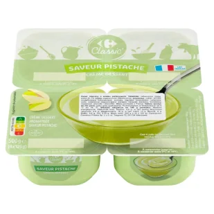 Carrefour Classic Deser mleczny o smaku pistacjowym 500 g (4 x 125 g) - Desery mleczne - miniaturka - grafika 1