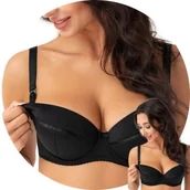 Biustonosze ciążowe - Gorsenia MK01 Biustonosz do karmienia czarny 70H - miniaturka - grafika 1