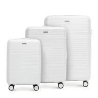 Walizki - Zestaw walizek z polipropylenu z błyszczącymi paskami - miniaturka - grafika 1