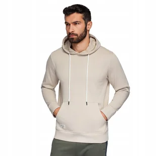 Męska bluza dresowa BASIC kangurka z kapturem - jasnobeżowa V1 B1674 XL - Bluzy męskie - miniaturka - grafika 1
