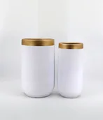 Donice - Donica wysoka biała ze złotym 2 szt. Paris - miniaturka - grafika 1