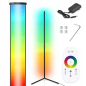 Lampy stojące - LAMPA PODŁOGOWA STOJĄCA CZARNA RGB + PILOT ZESTAW - miniaturka - grafika 1