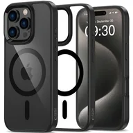 Etui i futerały do telefonów - Etui TECH-PROTECT MagMat MagSafe do Apple iPhone 16 Pro Przezroczysto-czarny - miniaturka - grafika 1