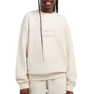 Bluzy dla dziewczynek - Bluza dziecięca New Balance LAKG0203BIS - beżowa - miniaturka - grafika 1