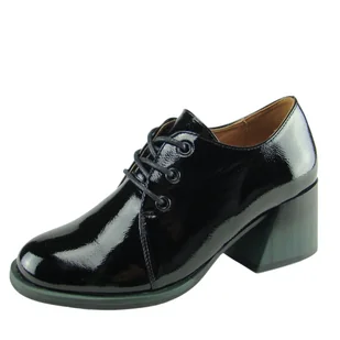 Półółbuty damskie VINCEZA 10771 czarne lakierki - Półbuty damskie - miniaturka - grafika 1