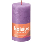 Świece - Bolsius świeca bryłowa pieńkowa rustykalna słupek Rustic Shine 130/68 mm 13 cm - Intensywny Fiolet Vibrant Violet - miniaturka - grafika 1