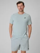 Koszulki sportowe męskie - 4F Koszulka regular treningowa szybkoschnąca męska - miętowa XXL - miniaturka - grafika 1