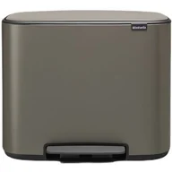 Kosze na śmieci - Brabantia kosz Pedałowy Bo platynowy 11 l + 23 l - miniaturka - grafika 1