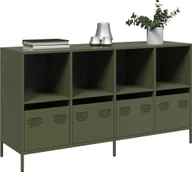 Szafki biurowe - vidaXL Szafka, oliwkowa, 135x39x73,5 cm, stal walcowana na zimno - miniaturka - grafika 1