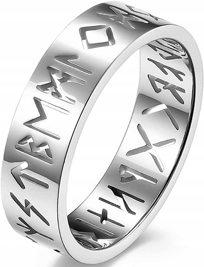 Srebrny Pierścień Wiking Celtyckie Runy Ring