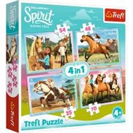 Puzzle - Trefl Puzzle 4w1 Popołudniowa przejażdżka. Spirit Riding Free 34334 - miniaturka - grafika 1