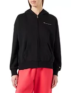 Bluzy damskie - Champion Damska bluza z kapturem Eco Future Terry na zamek błyskawiczny, Czarny, M - miniaturka - grafika 1