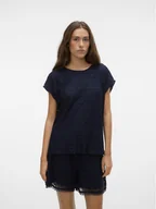 Bluzki damskie - Vero Moda Bluzka Maya 10304457 Granatowy Wide Fit - miniaturka - grafika 1