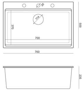 Quadron Marc Zlewozmywak granitowy jednokomorowy 76x50 cm czarny/miedziany HQM7650U8_PVDC1 - Zlewozmywaki - miniaturka - grafika 2